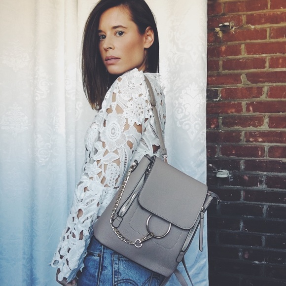Handbags - 🆕Makenna Taupe Vegan Leather Mini Backpack